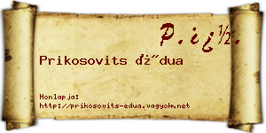 Prikosovits Édua névjegykártya